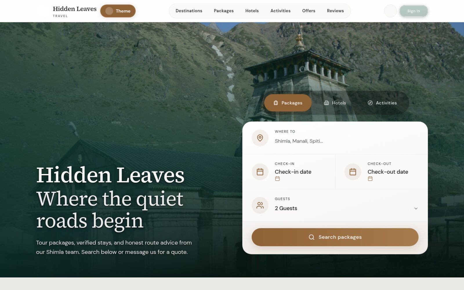 Hidden Leaves interface